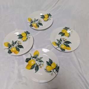 Set Of 4 Royal Norfolk Ceramic Lemon Citrus Salad Dessert Plates 7.5" Summer